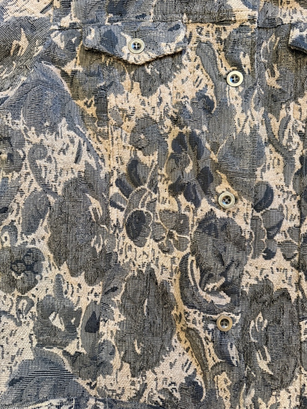 Gray Floral Jacquard Boxy Jacket - Picture 5 of 6